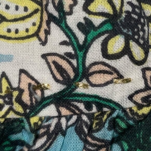 Ro's Garden Sofia Igor Turquoise Floral Boho Sleeveless Short Dress S - Picture 7 of 9